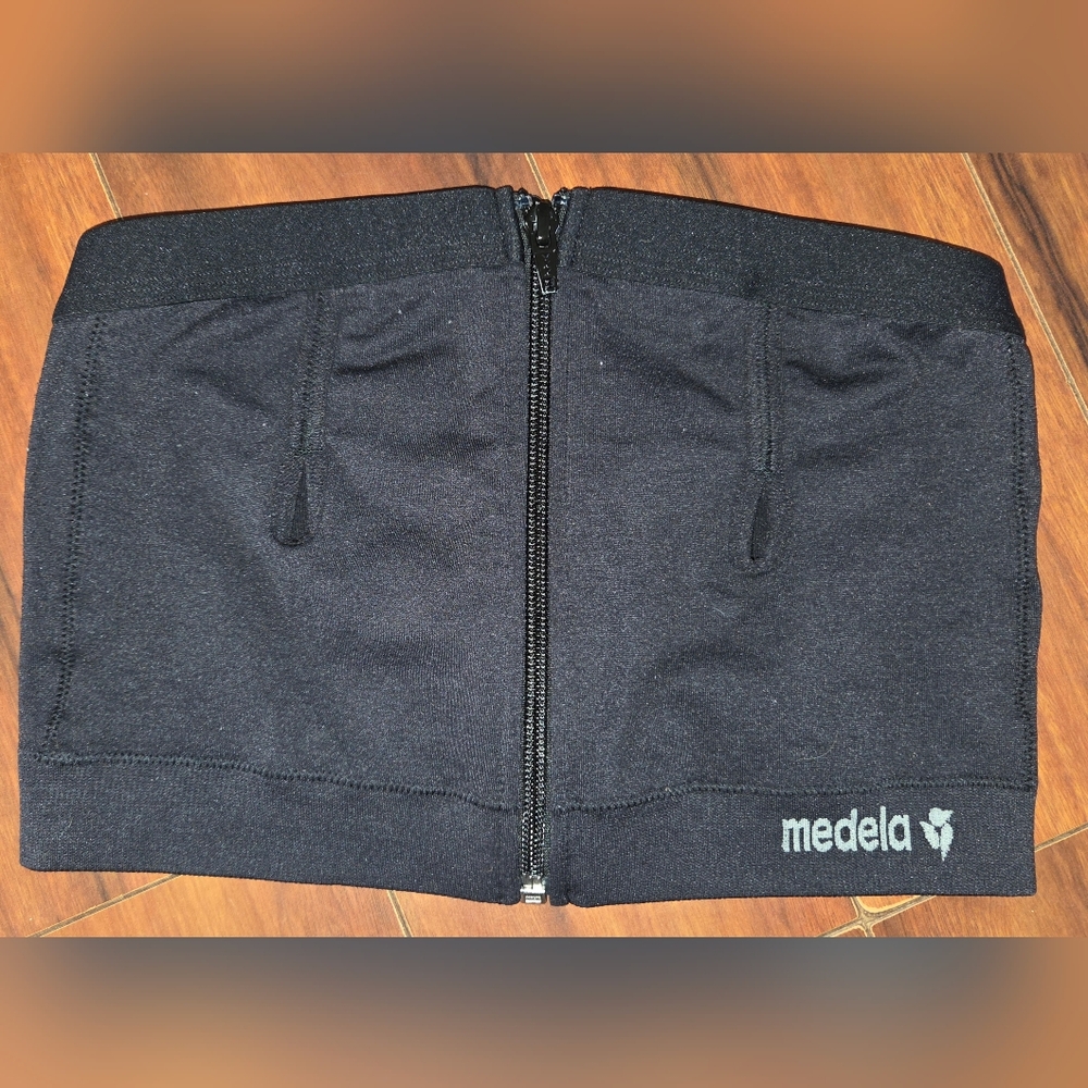 Women's Medela Black Front-Zip Nursing Support Pumping Bra Size Medium